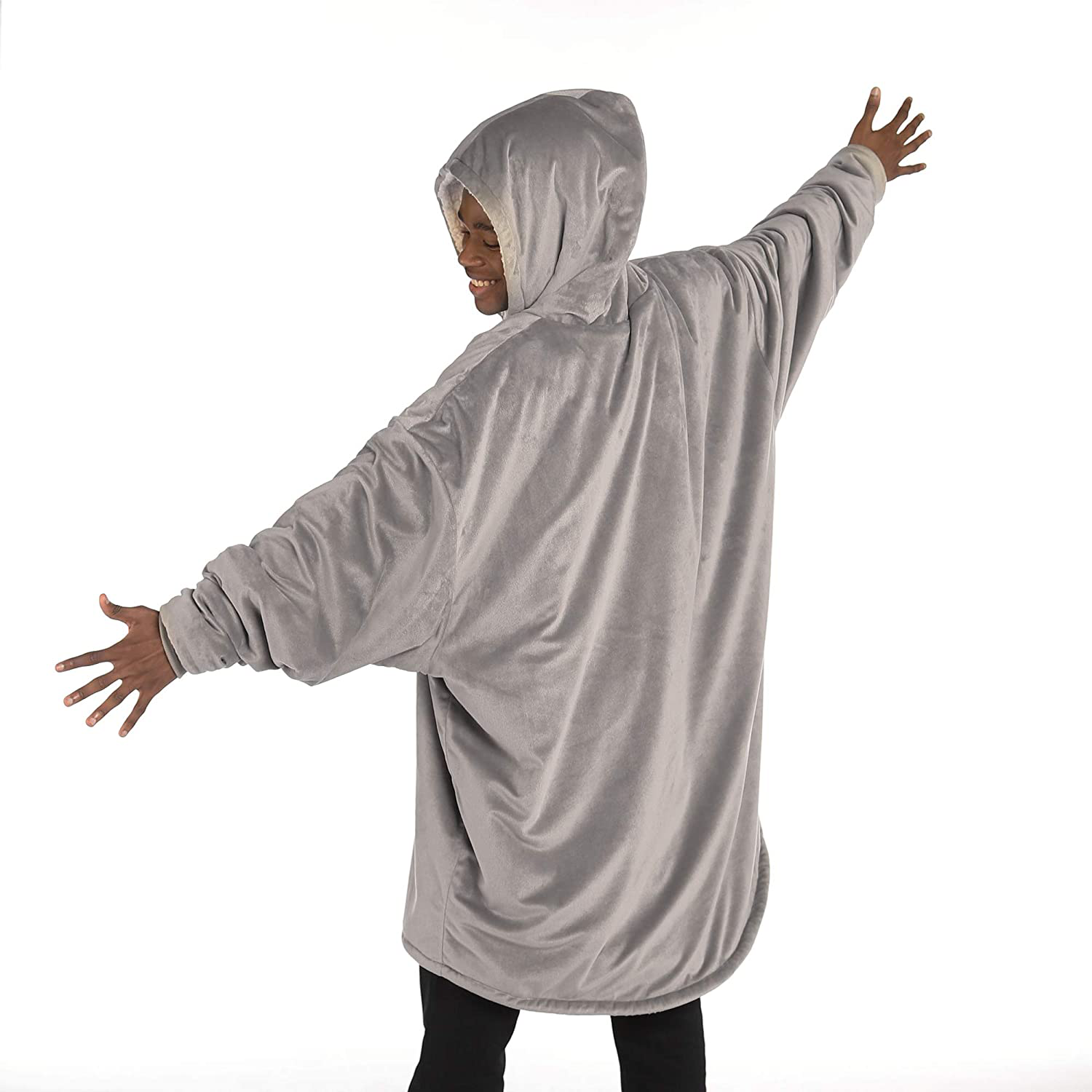 THE COMFY Original | Oversized Microfiber & Sherpa Wearable Blanket, Seen On Shark Tank, One Size Fits All Gray Arts & Entertainment > Party & Celebration > Gift Giving THE COMFY   