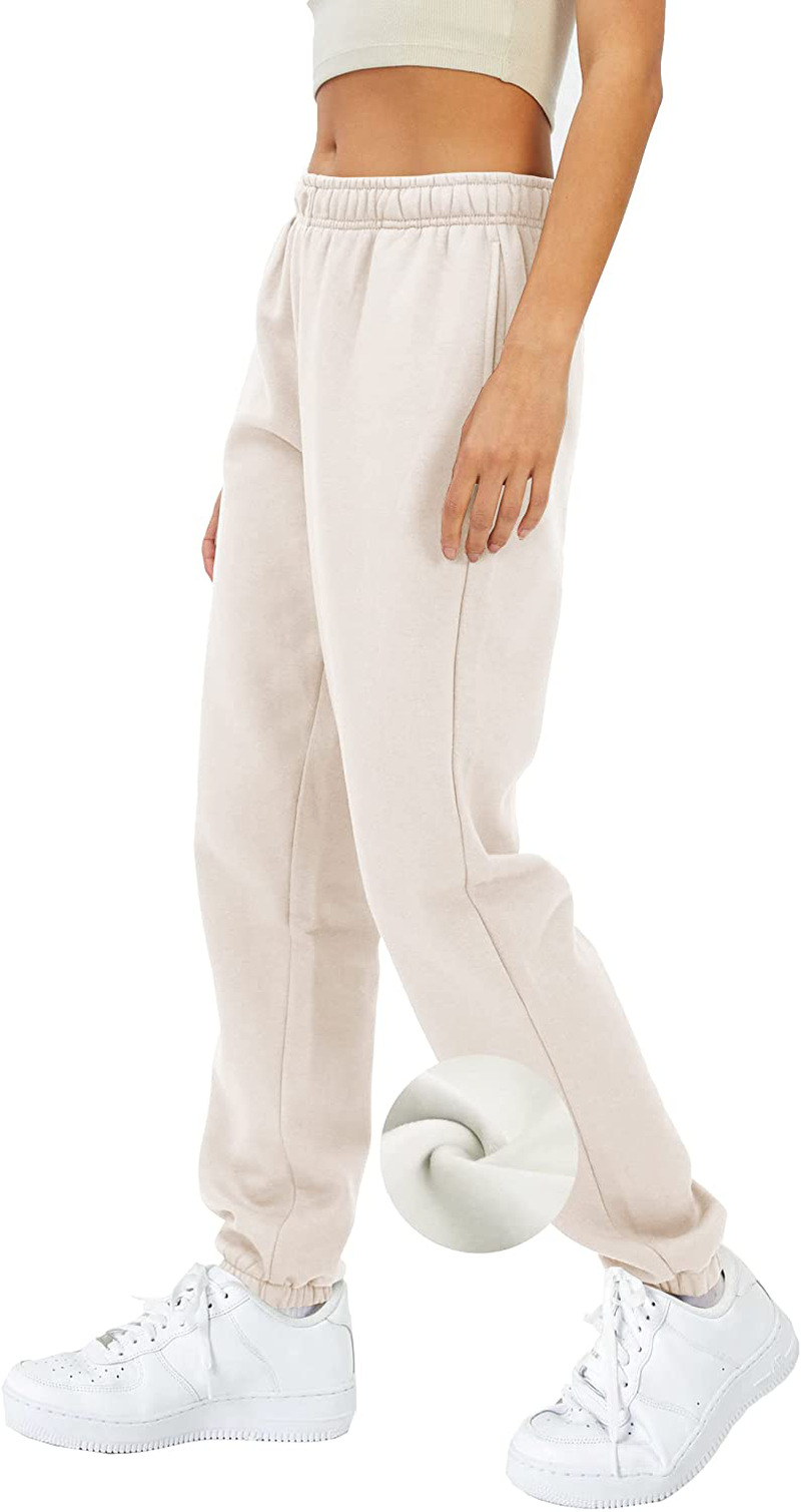 AUTOMET Women’S Winter Baggy Fleece Sweatpants High Waisted Joggers Pants Athletic Lounge Leggings with Pockets Apparel & Accessories > Clothing > Activewear Kylie Max   