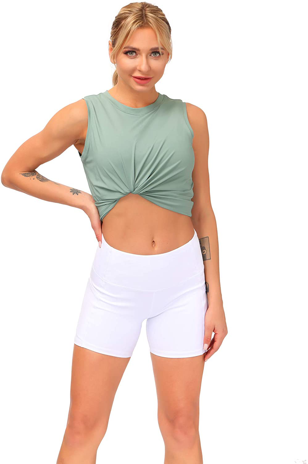 Dragon Fit Women Sleeveless Yoga Tops Workout Cool T-Shirt Running Short Tank Crop Tops Apparel & Accessories > Clothing > Activewear Kylie Max   
