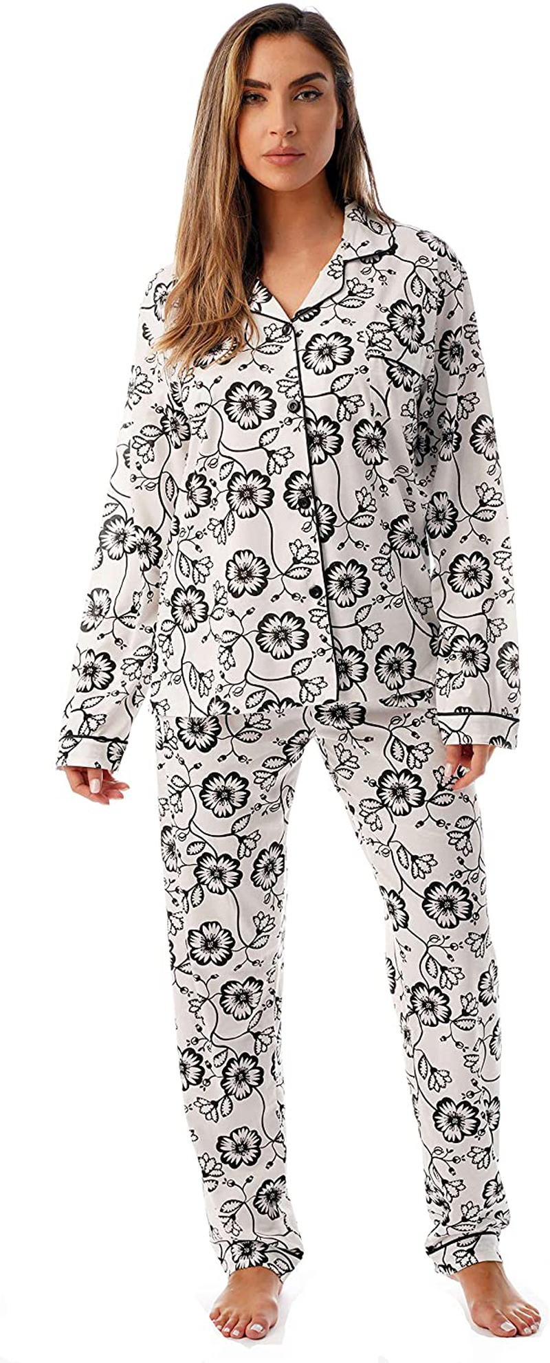 Just Love Long Sleeve Flannel Pajama Sets for Women Apparel & Accessories > Clothing > Sleepwear & Loungewear > Pajamas Just Love Cream - Grande Floral 2X 