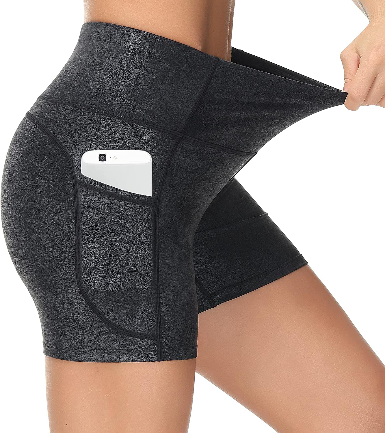 Dragon Fit High Waist Yoga Shorts for Women with 2 Side Pockets Tummy Control Running Home Workout Shorts Apparel & Accessories > Clothing > Shorts Kylie Max   
