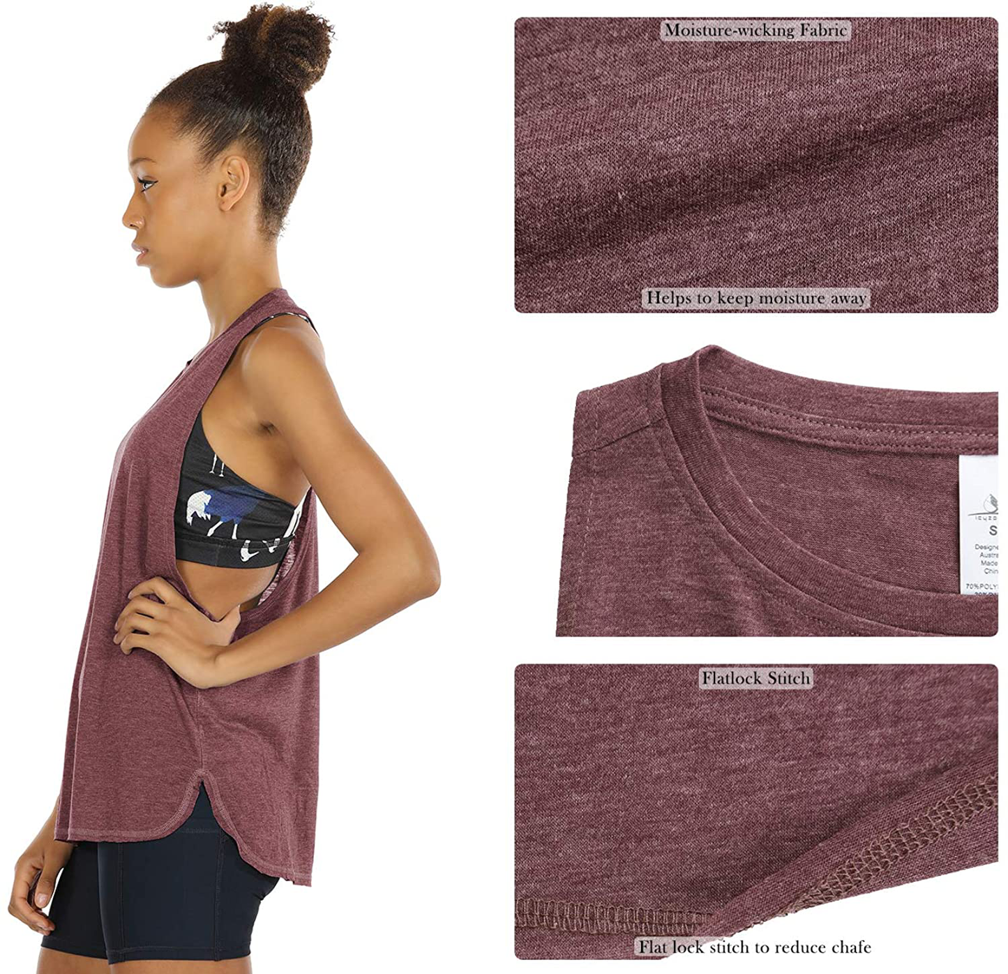 Icyzone Workout Tank Tops for Women - Running Muscle Tank Sport Exercise Gym Yoga Tops Athletic Shirts(Pack of 3) Apparel & Accessories > Clothing > Activewear Kylie Max   