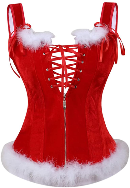 Christmas Lingerie Corset Top Christmas Outfits for Women Red Corset Lingerie Apparel & Accessories > Clothing > Underwear & Socks > Lingerie frawirshau Red-8126 X-Large 