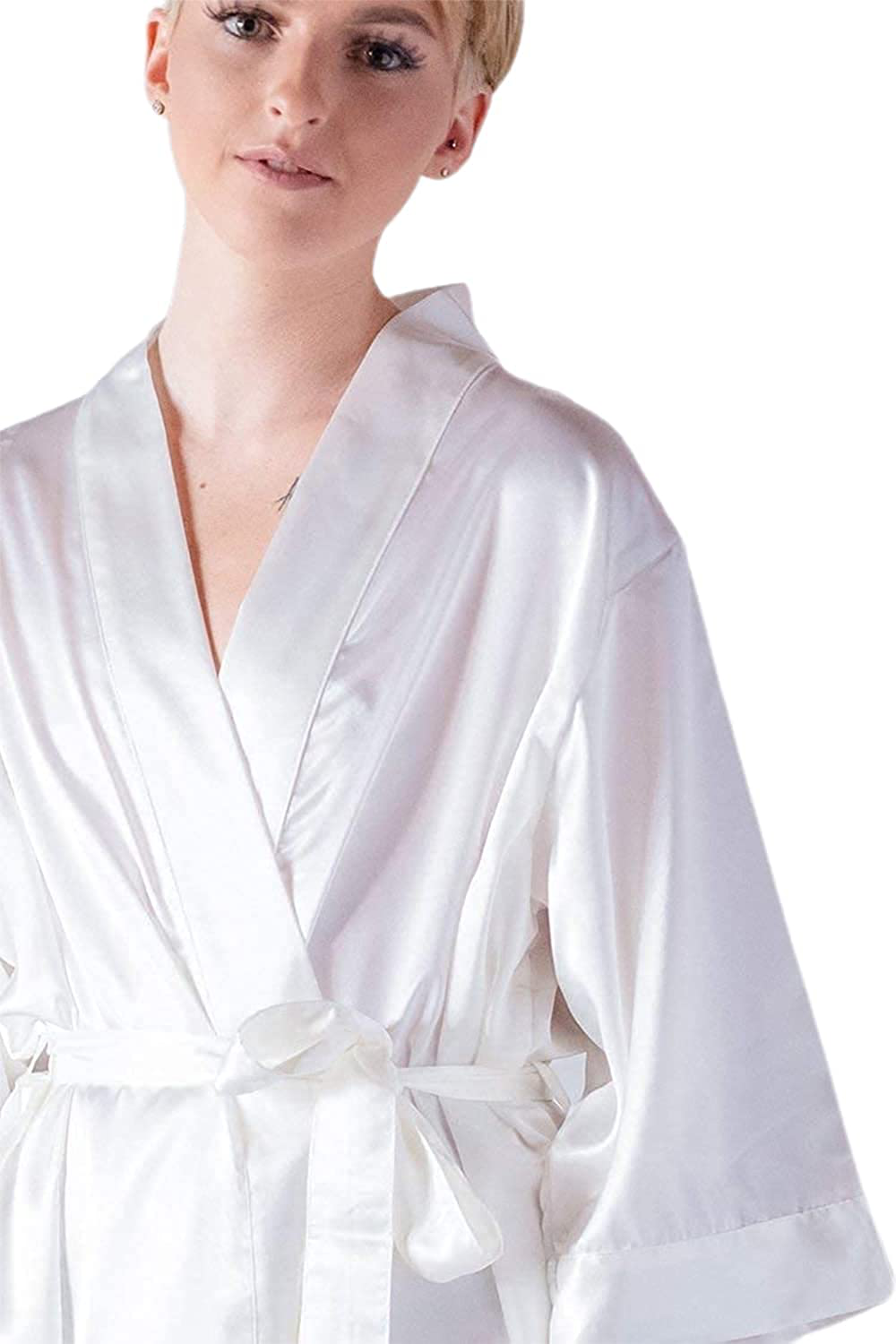 Pretty Robes Silk Satin Robes for Women Short Kimono Robe for Brides and Bridesmaids Wedding and Bridal Party Loungewear Apparel & Accessories > Clothing > Sleepwear & Loungewear > Robes Pretty Robes   