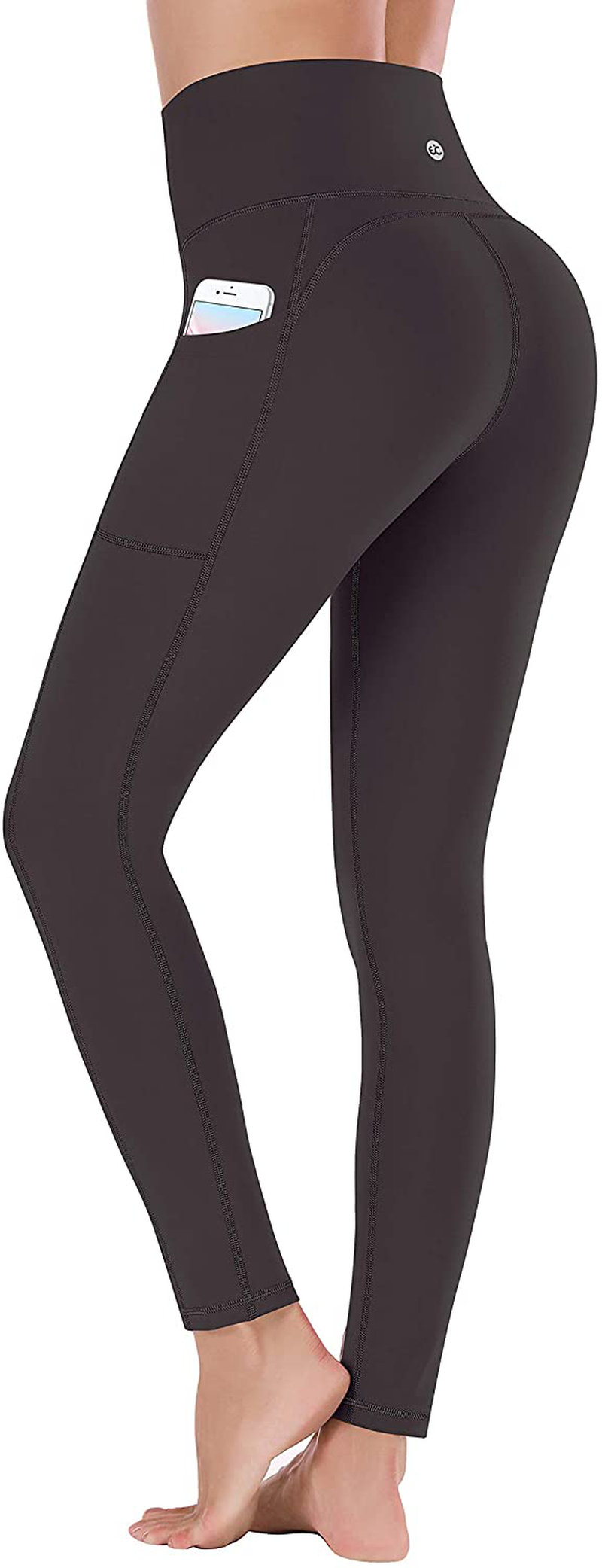 Ewedoos Women's Yoga Pants with Pockets - Leggings with Pockets, High Waist Tummy Control Non See-Through Workout Pants Apparel & Accessories > Clothing > Activewear Ewedoos Coffee Small 