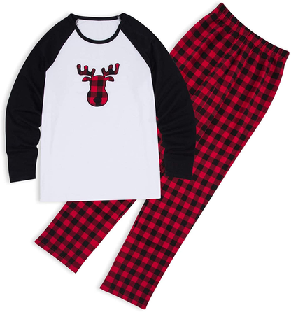 IFFEI Matching Family Pajamas Sets Christmas Pj'S with Deer Long Sleeve Tee and Plaid Pants Loungewear Apparel & Accessories > Clothing > Sleepwear & Loungewear > Pajamas Kylie Max   