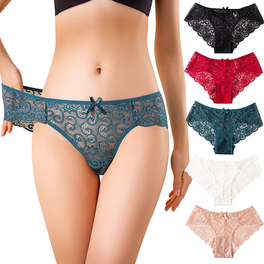 Kingfung 3-6 Pack Women'S Invisible Seamless Bikini Underwear Half Back Coverage Panties Apparel & Accessories > Clothing > Underwear & Socks > Underwear Kingfung Multicolor-5pack X-Large 