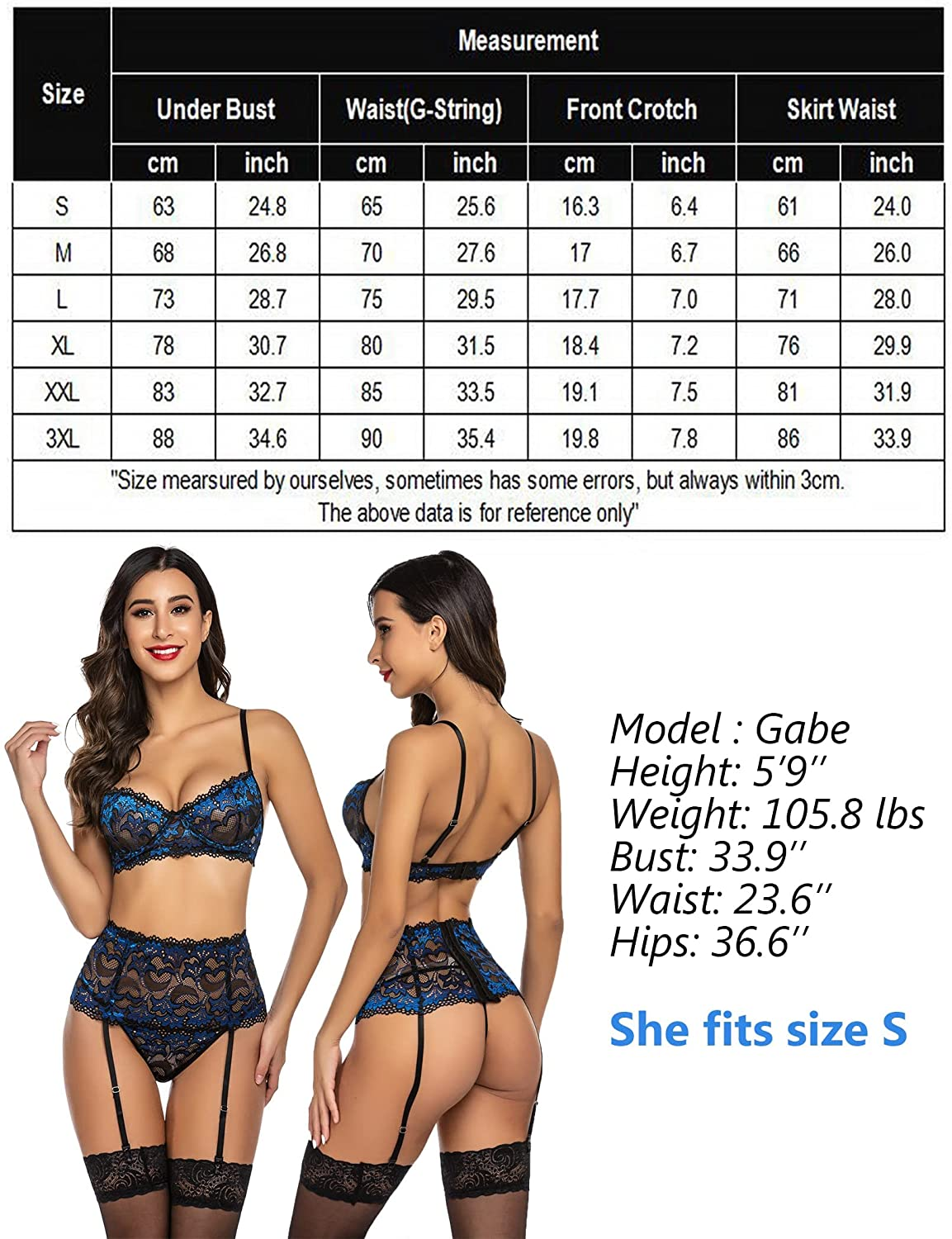 Avidlove Women Lingerie Set High Waisted Underwire Lingerie with Garter Belt Lace Babydoll Apparel & Accessories > Clothing > Underwear & Socks > Lingerie Avidlove   