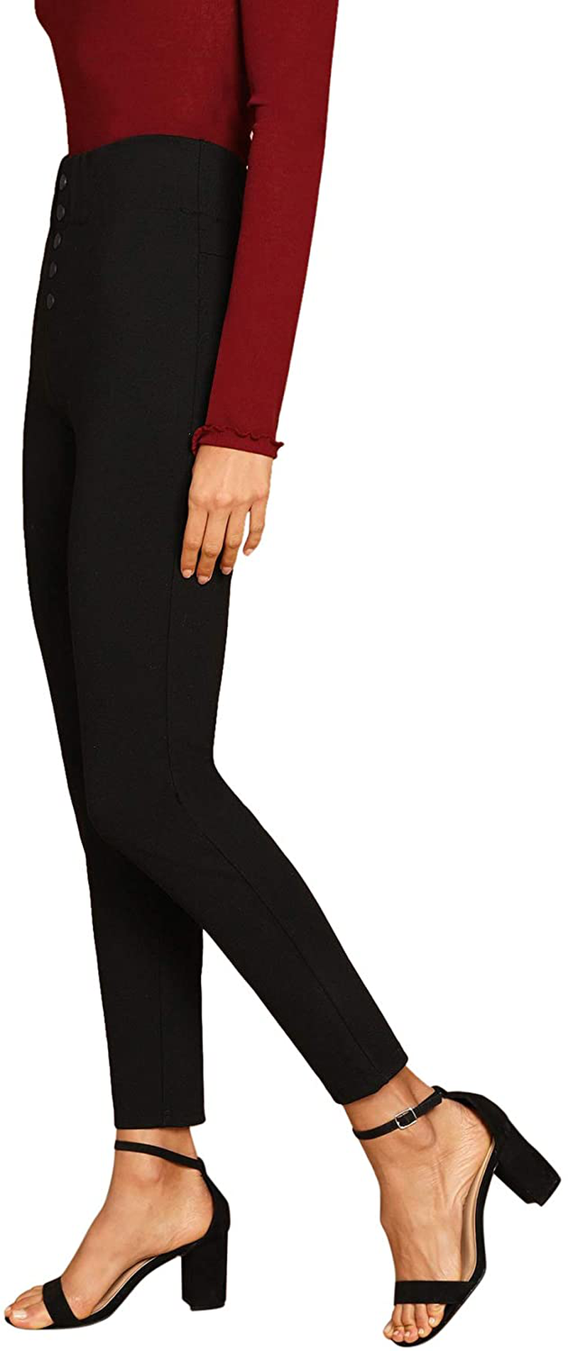 SweatyRocks Women's Casual Skinny Leggings Stretchy High Waisted Work Pants Apparel & Accessories > Clothing > Activewear SweatyRocks   
