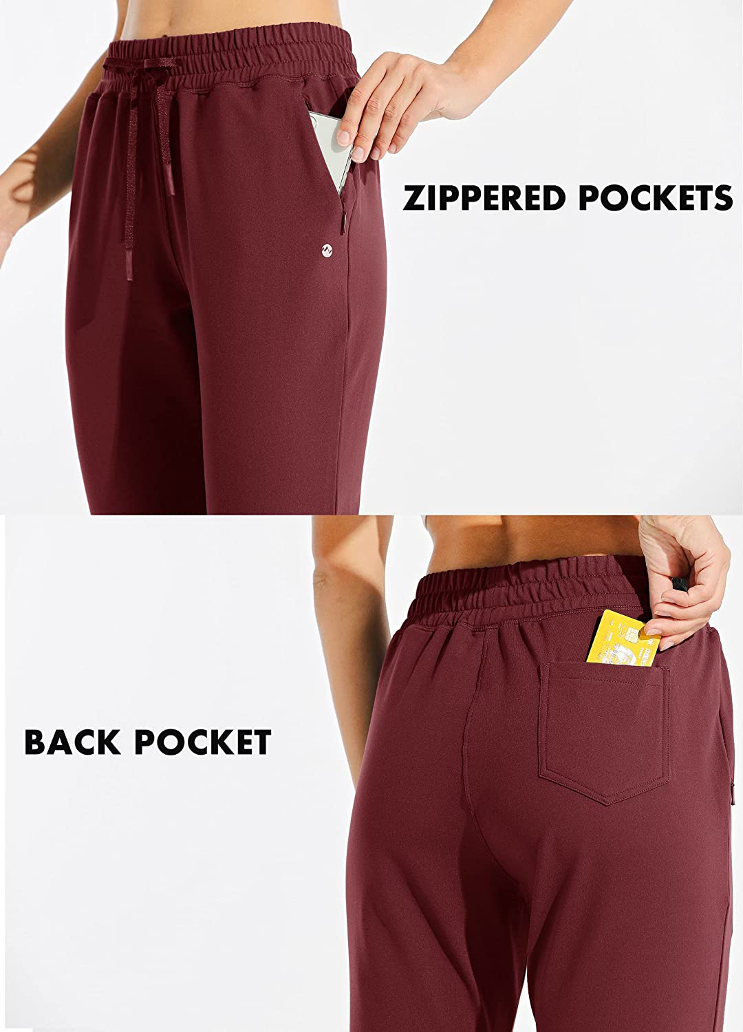 Willit Women'S Fleece Lined Joggers Warm Pants Running Thermal Sweatpants Winter Athletic Water Resistant with Pockets Apparel & Accessories > Clothing > Activewear Kylie Max   
