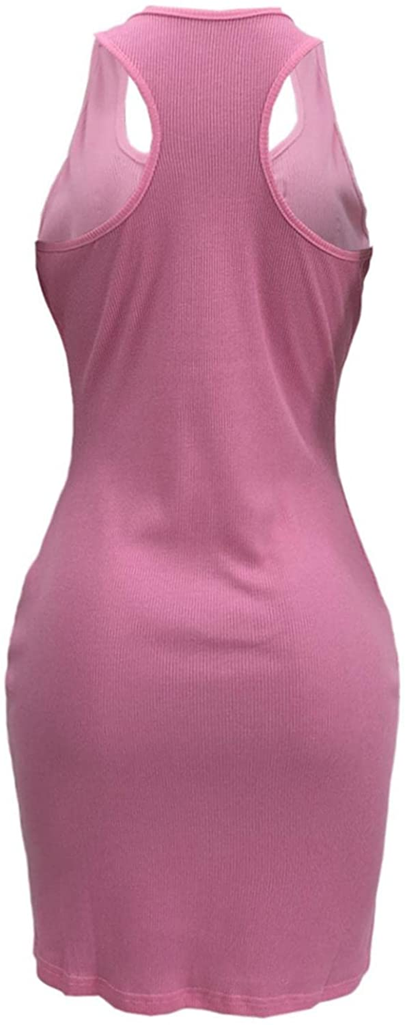 Burband Womens Ribbed V Neck Sleeveless Tank Dresses Basic Bodycon Mini Dress Solid Scoop Neck Summer Tank Shirt Dresses Apparel & Accessories > Clothing > Underwear & Socks > Shapewear Burband   