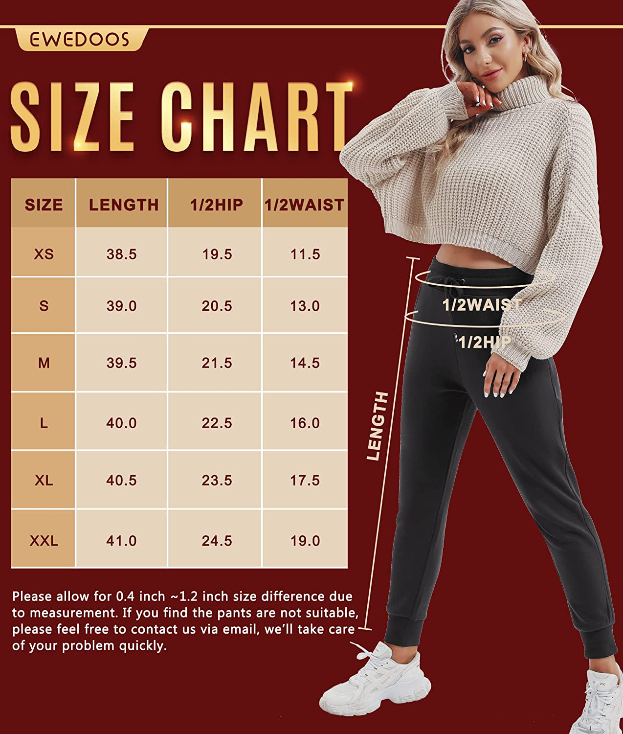Ewedoos Fleece Sweatpants for Women with Pockets - Fleece Lined Joggers for Women Winter Pants Womens Sweatpants with Pockets Apparel & Accessories > Clothing > Activewear Kylie Max   