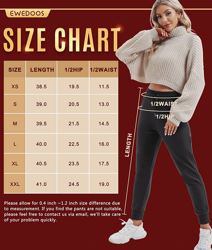 Ewedoos Fleece Sweatpants for Women with Pockets - Fleece Lined Joggers for Women Winter Pants Womens Sweatpants with Pockets Apparel & Accessories > Clothing > Activewear Kylie Max   