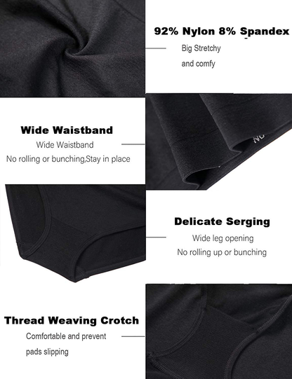 Areke Womens Bikini Panties Seamless Underwear, Soft Stretch Cheekini Hipster Briefs 6 Pack  Areke   