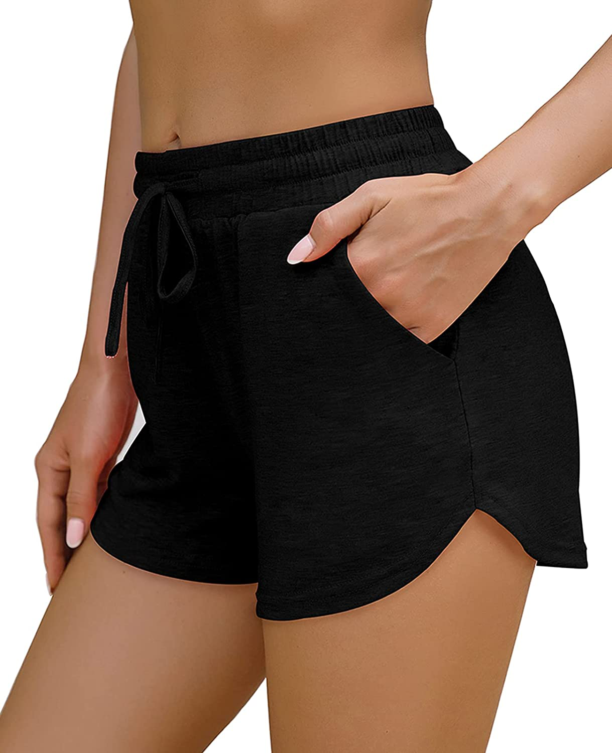 OFEEFAN Womens Athletic Shorts Running Dolphin Shorts with Pockets and Drawstring Apparel & Accessories > Clothing > Shorts Kylie Max   