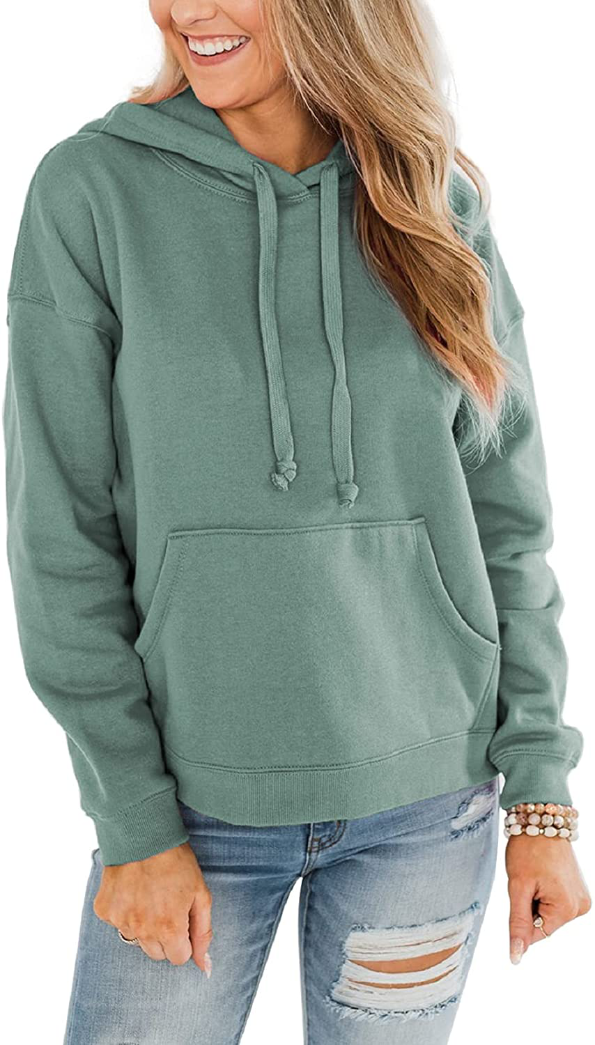 ORANDESIGNE Women’S Casual Hoodies Long Sleeve Pullover Tops Loose Lightweight Sweatshirt with Pocket Apparel & Accessories > Clothing > Activewear Kylie Max   
