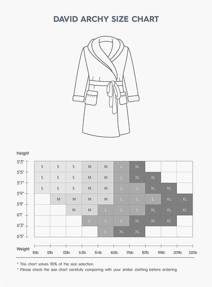 DAVID ARCHY Men'S Soft Fleece Plush Robe Full Length Long Bathrobe Apparel & Accessories > Clothing > Sleepwear & Loungewear > Robes Kylie Max   