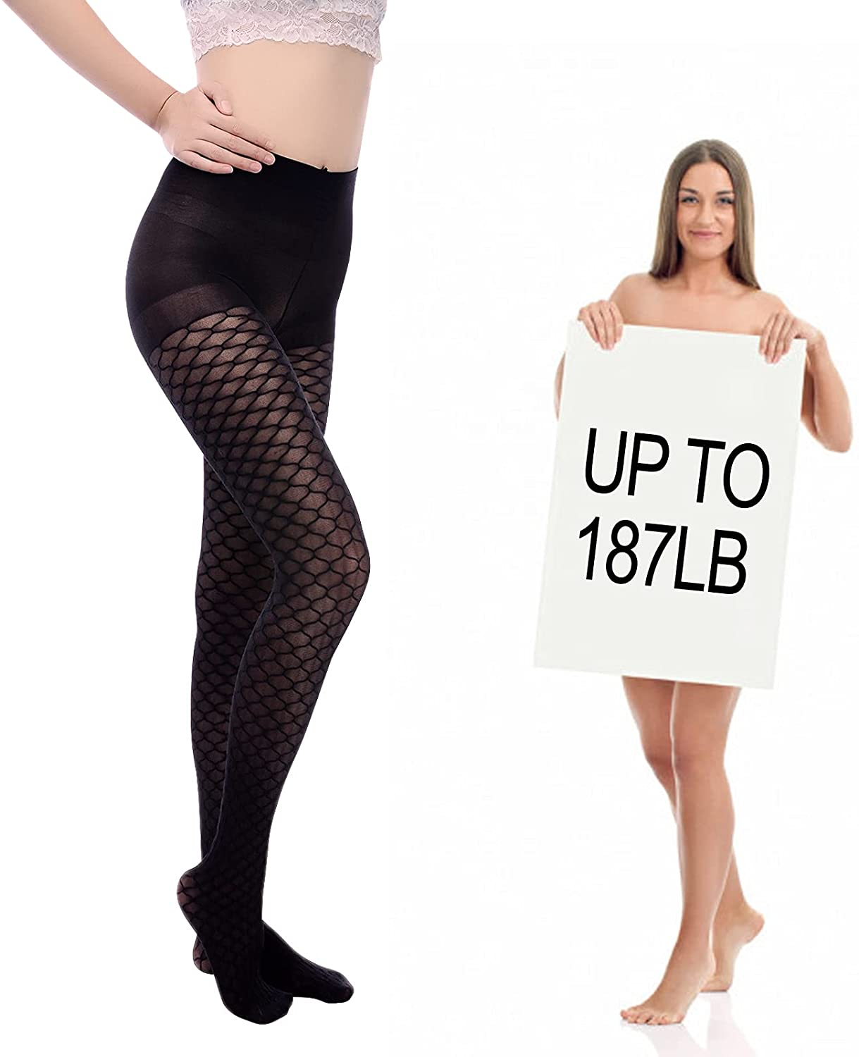 C4N Women'S Fishnet Tights Shaping Pantyhose for Women Sheers Slim High-Waist Transparent Fishnet Stockings Apparel & Accessories > Clothing > Underwear & Socks > Shapewear C4N   