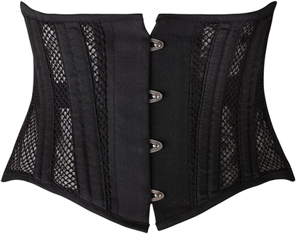 SHAPERX Women'S 26 Steel Boned Corset Short Torso Heavy Duty Waist Training Corsets Apparel & Accessories > Clothing > Underwear & Socks > Lingerie SHAPERX Black Mesh Large 