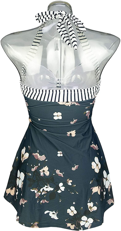COCOSHIP Vintage Sailor Pin up Swimsuit Retro One Piece Skirtini Cover up Swimdress(Fba) Apparel & Accessories > Clothing > Swimwear Kylie Max   