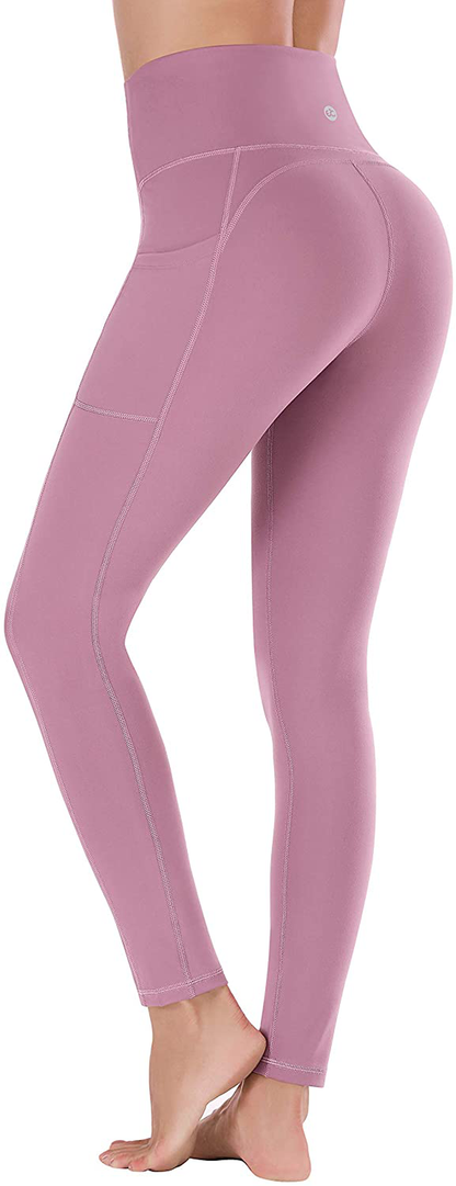 Ewedoos Women's Yoga Pants with Pockets - Leggings with Pockets, High Waist Tummy Control Non See-Through Workout Pants Apparel & Accessories > Clothing > Activewear Ewedoos Pink X-Small 