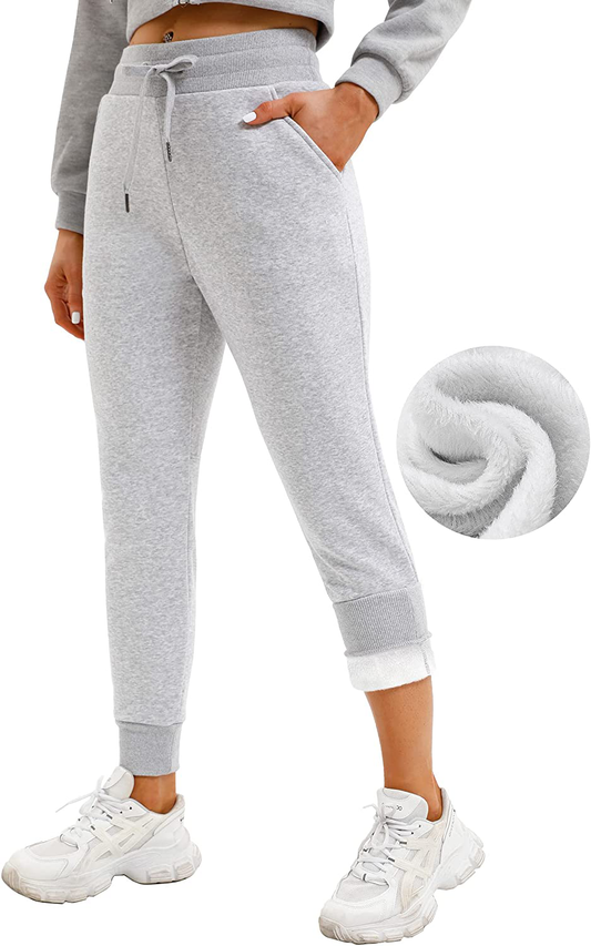 IUGA Fleece Womens Joggers with Pockets Winter Fleece Lined Sweatpants Women Warm Sherpa Lined Pants Women Apparel & Accessories > Clothing > Activewear Kylie Max   