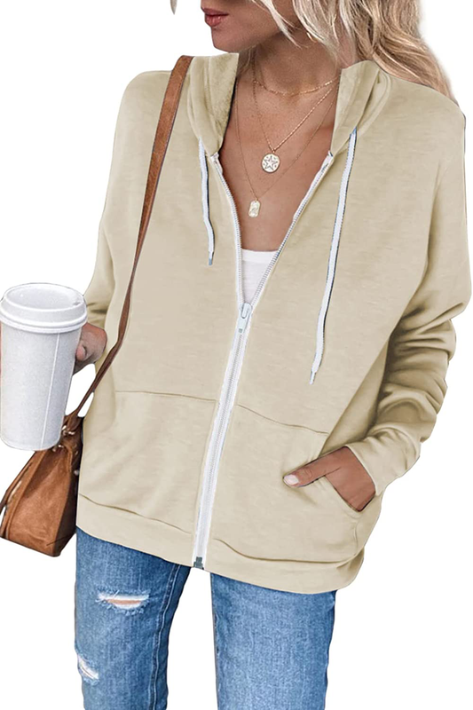 Dokotoo Women'S Full Zip up Hoodie Long Sleeve Hooded Sweatshirts Pockets Jacket Coat for Women Apparel & Accessories > Clothing > Activewear Kylie Max   