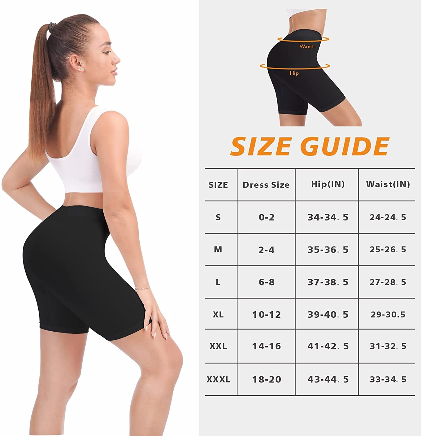 Reamphy 3 Pack Slip Shorts for Women under Dress,Comfortable Smooth Yoga Shorts,Workout Biker Shorts Apparel & Accessories > Clothing > Underwear & Socks > Shapewear Reamphy   