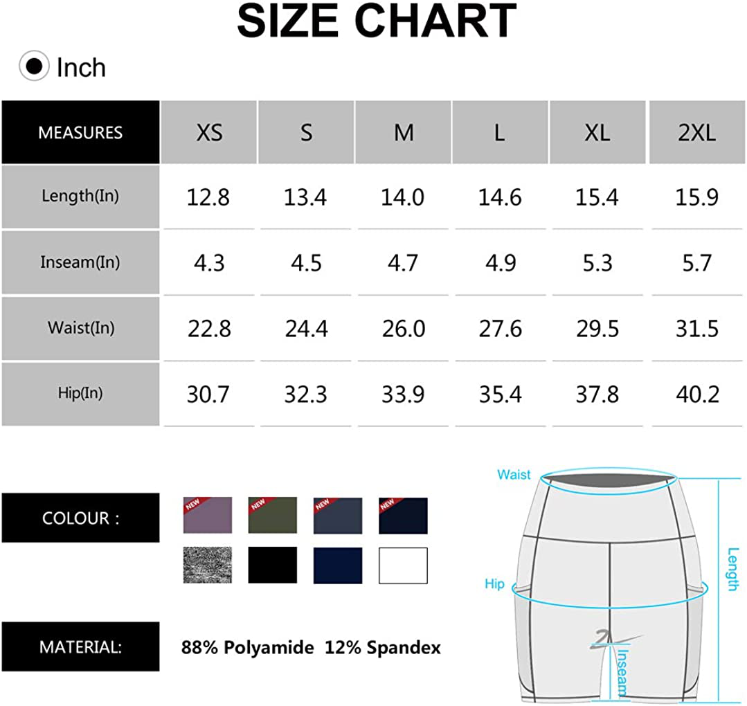 Dragon Fit High Waist Yoga Shorts for Women with 2 Side Pockets Tummy Control Running Home Workout Shorts Apparel & Accessories > Clothing > Shorts Kylie Max   
