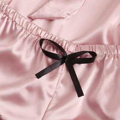 TAKOYI Women'S Sexy Lace 3 Piece Satin Robe and Pajama Set Cami Top Lingerie with Robe Camisole Shorts Apparel & Accessories > Clothing > Sleepwear & Loungewear Kylie Max   