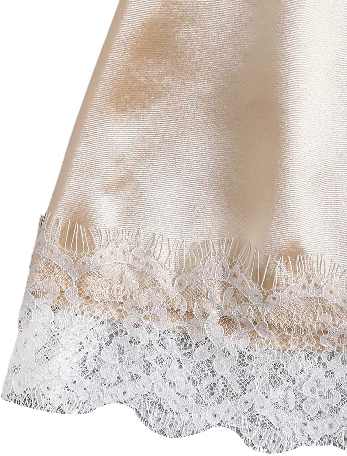 WDIRARA Women'S 3 Pcs Sleepwear Satin Floral Lace Cami Top Lingerie Pajama Set with Robe Apparel & Accessories > Clothing > Sleepwear & Loungewear Kylie Max   