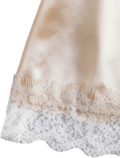 WDIRARA Women'S 3 Pcs Sleepwear Satin Floral Lace Cami Top Lingerie Pajama Set with Robe Apparel & Accessories > Clothing > Sleepwear & Loungewear Kylie Max   