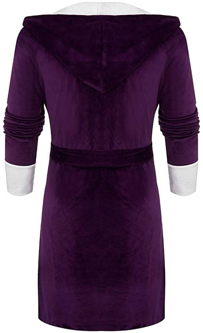 Women'S Autum Winter plus Size Hooded Jumpsuit Pajamas Robe,Loose Long Bathrobe Sleepwear Loungewear Negligees Nightgowns Apparel & Accessories > Clothing > Underwear & Socks > Shapewear AKshehe   