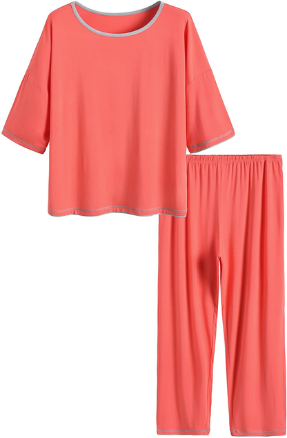 Latuza Women'S 3/4 Sleeve Scoop Neck Pajama Set Apparel & Accessories > Clothing > Sleepwear & Loungewear > Pajamas Kylie Max   