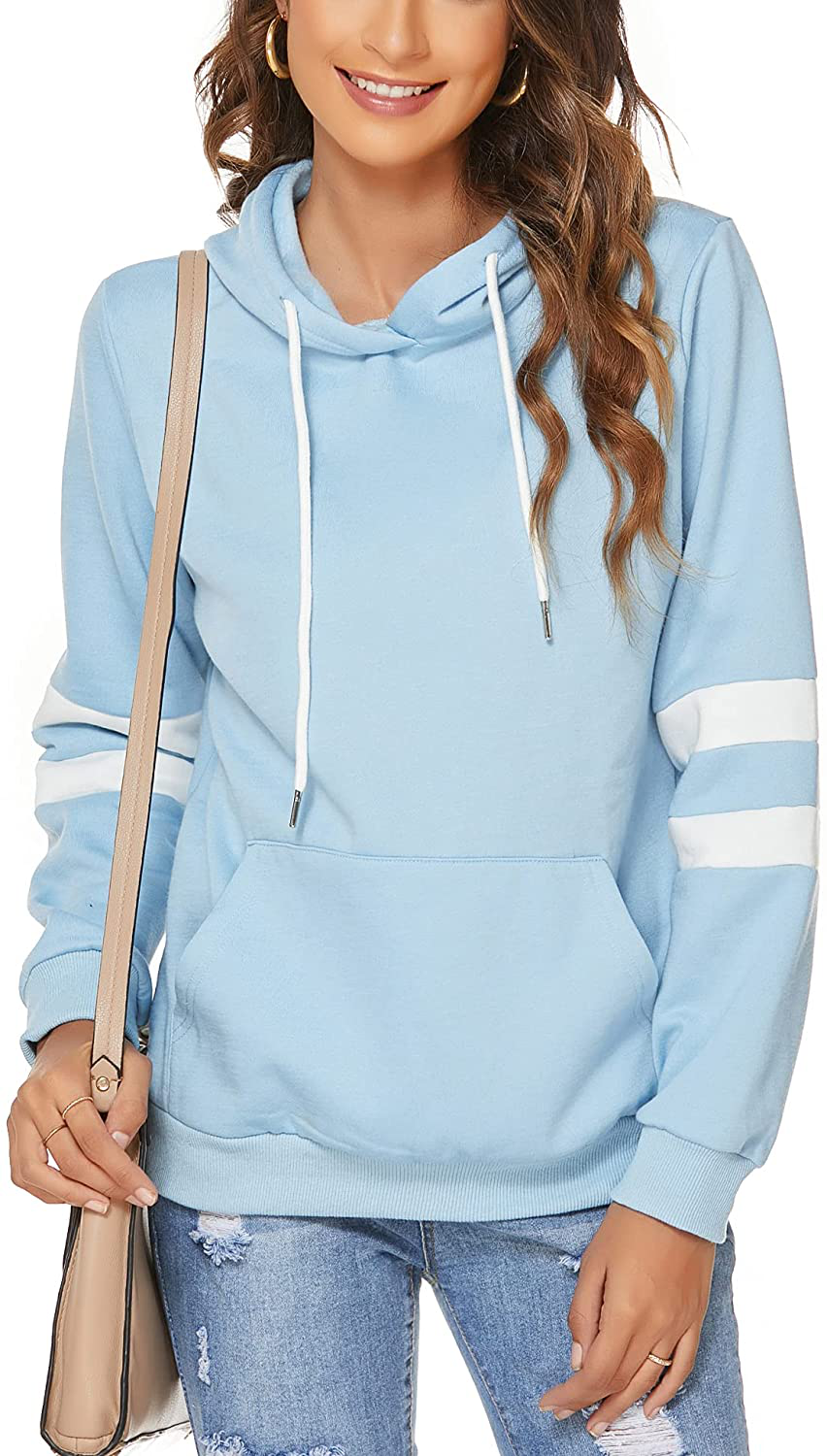 FINWANLO Hoodies for Women Casual Long Sleeve Tops Fleece Pullover Hooded Sweatshirts Jacket with Pockets Apparel & Accessories > Clothing > Activewear Kylie Max   