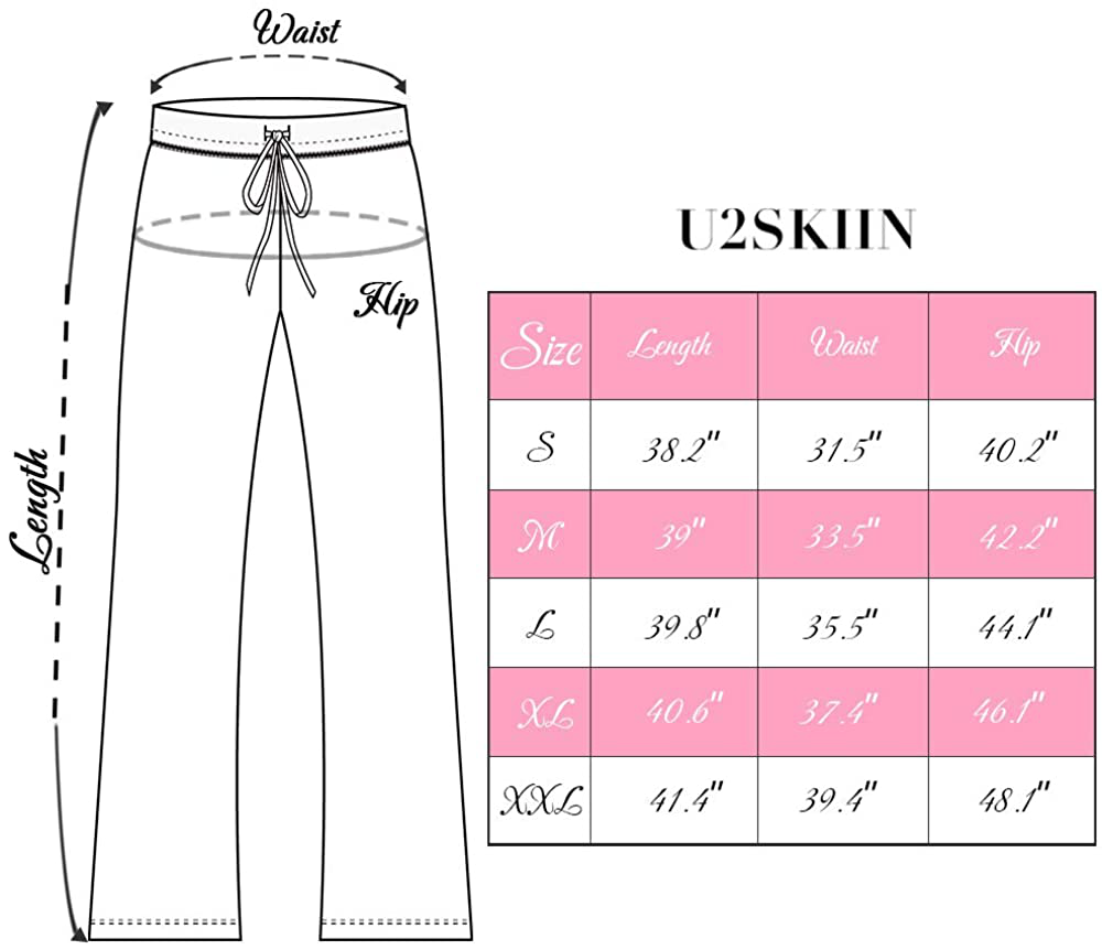 U2SKIIN Womens Cotton Pajama Pants, Comfortable Pajama Pants for Lounge Soft Lightweight Sleep Pj Bottoms for Women Apparel & Accessories > Clothing > Sleepwear & Loungewear > Pajamas Kylie Max   