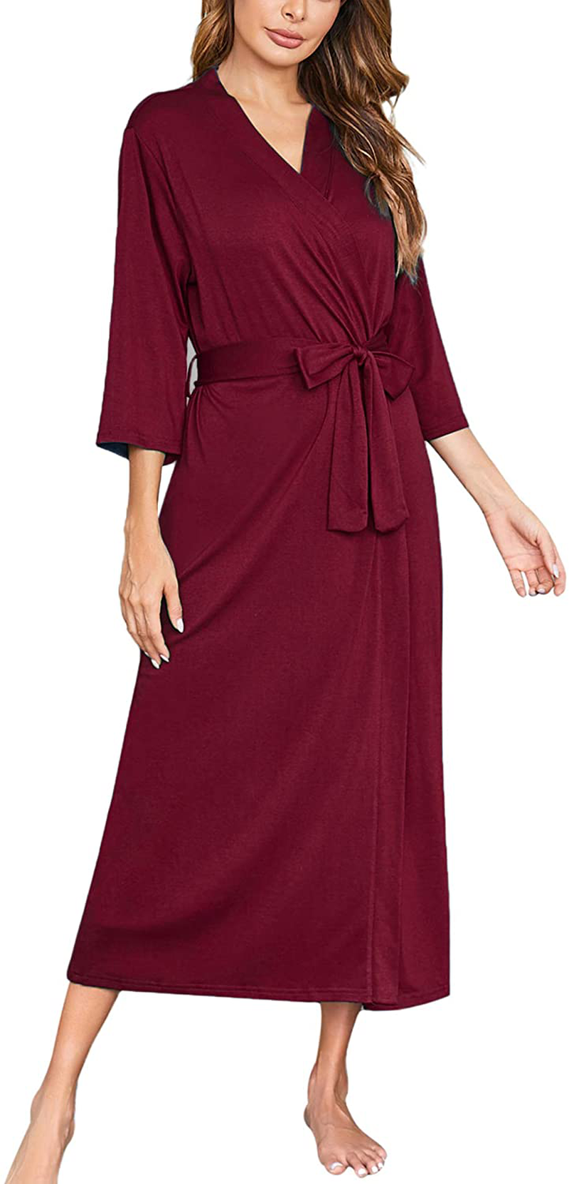 Ekouaer Womens Robes, Lightweight Cotton Robe Soft Sleepwear Ladies Loungewear Dressing Gown Long Bathrobe Apparel & Accessories > Clothing > Sleepwear & Loungewear > Robes Ekouaer   