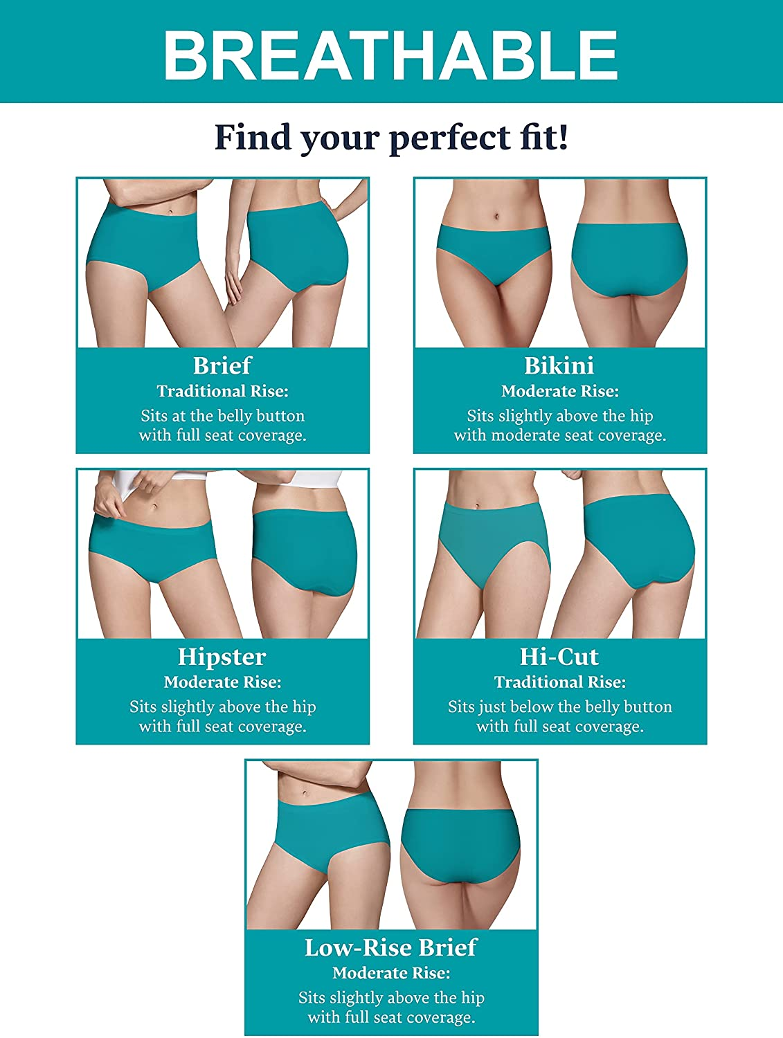 Fruit of the Loom Women'S Breathable Underwear (Regular & plus Size) Apparel & Accessories > Clothing > Underwear & Socks > Underwear Fruit of the Loom   