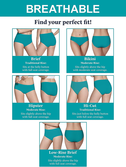 Fruit of the Loom Women'S Breathable Underwear (Regular & plus Size) Apparel & Accessories > Clothing > Underwear & Socks > Underwear Fruit of the Loom   