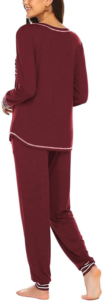 Ekouaer Pajamas Women’S Long Sleeve Sleepwear with Long Pants Soft Loungewear Pj Set S-XXL Apparel & Accessories > Clothing > Sleepwear & Loungewear > Pajamas Kylie Max   