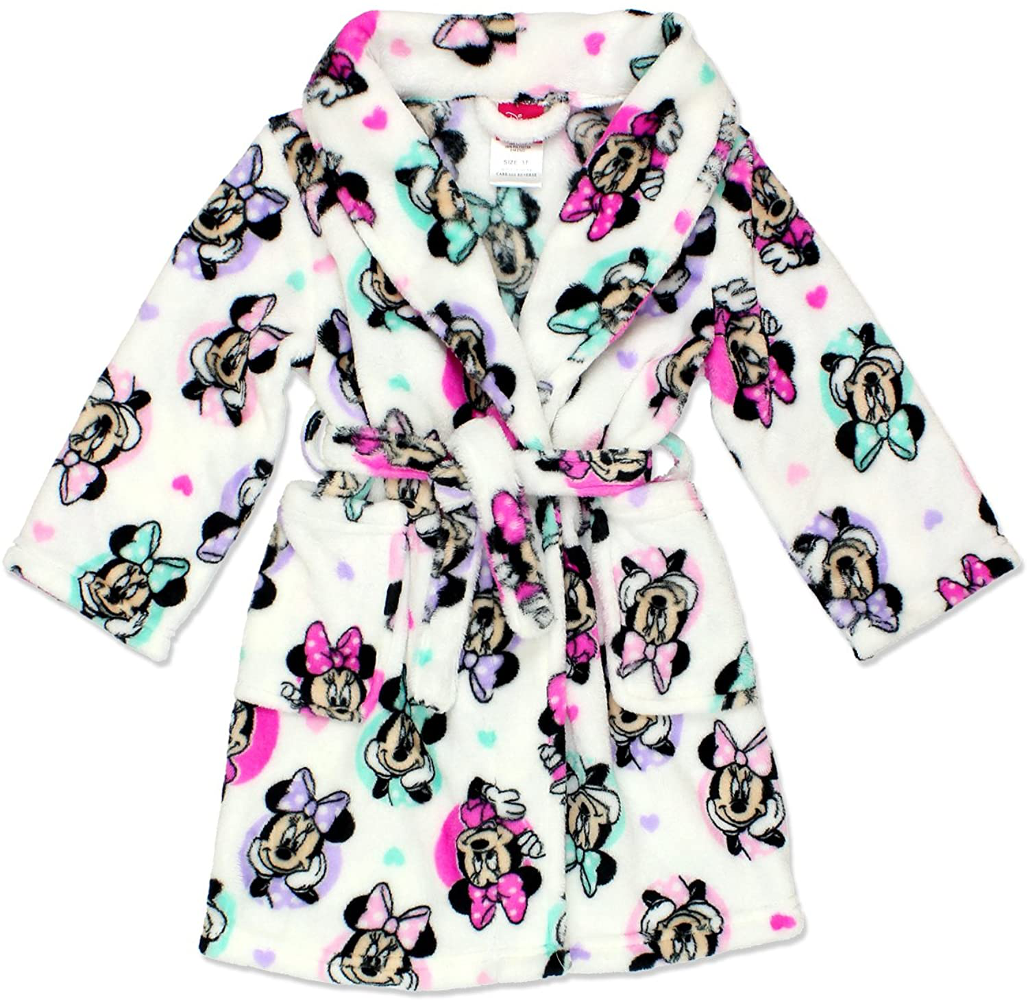 Minnie Mouse Girl'S Plush Fleece Bathrobe Robe Apparel & Accessories > Clothing > Sleepwear & Loungewear > Robes Kylie Max   