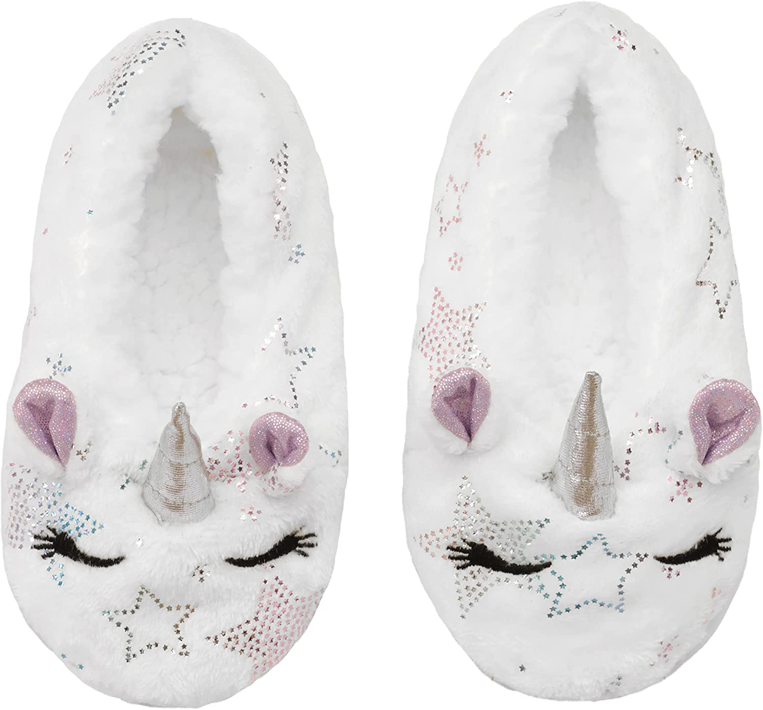 Hooded Terry Robe with Slippers Set for Girls, Unicorn Heart Plush Fleece Robe and Matching Slip-Ons Apparel & Accessories > Clothing > Sleepwear & Loungewear > Robes Kylie Max   