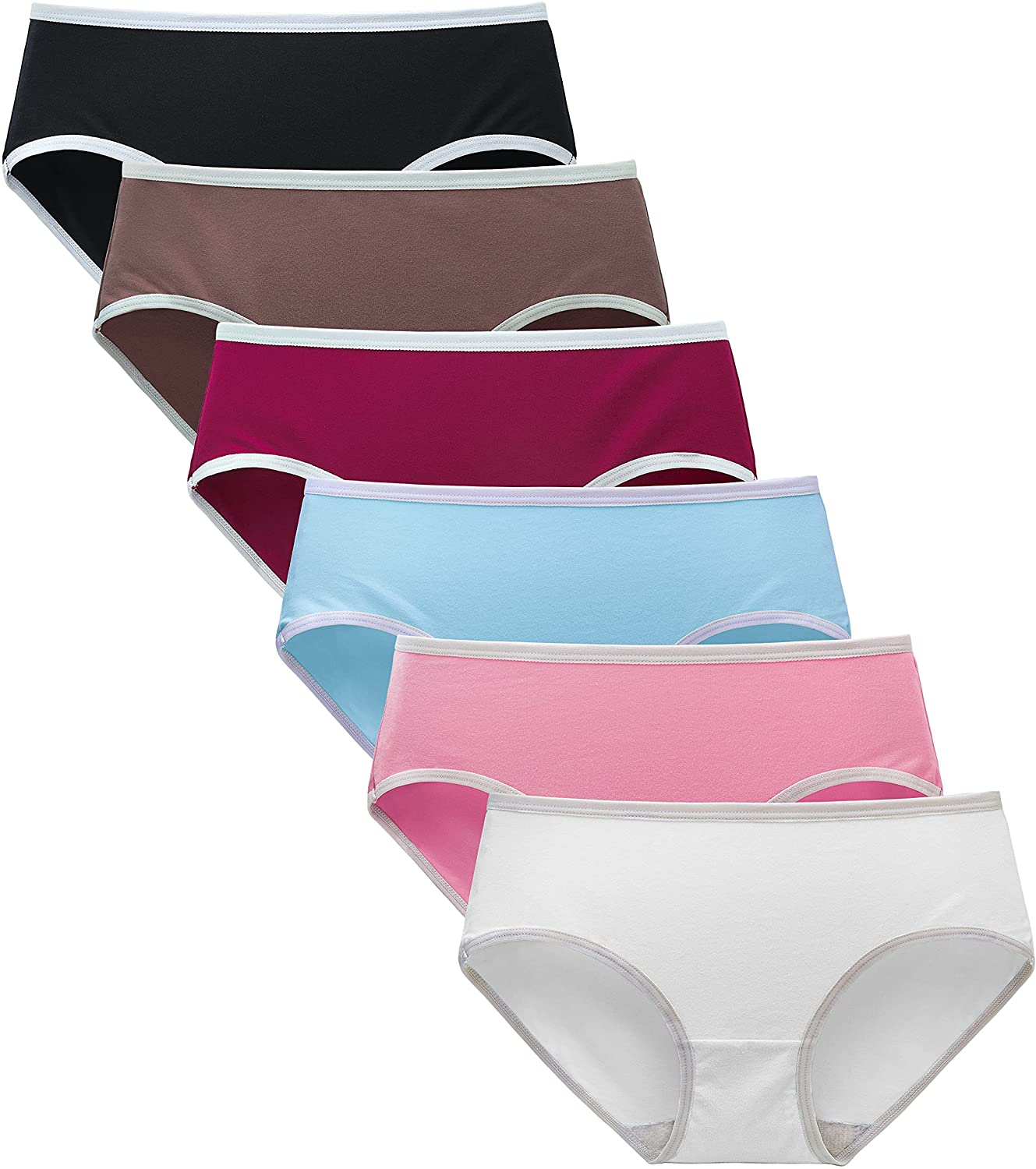 Cotton Hipster Panties for Women Low Rise No Muffin Top Cheeky Underwear for Girls 6 Pack Apparel & Accessories > Clothing > Underwear & Socks > Underwear TUTUESTHER   