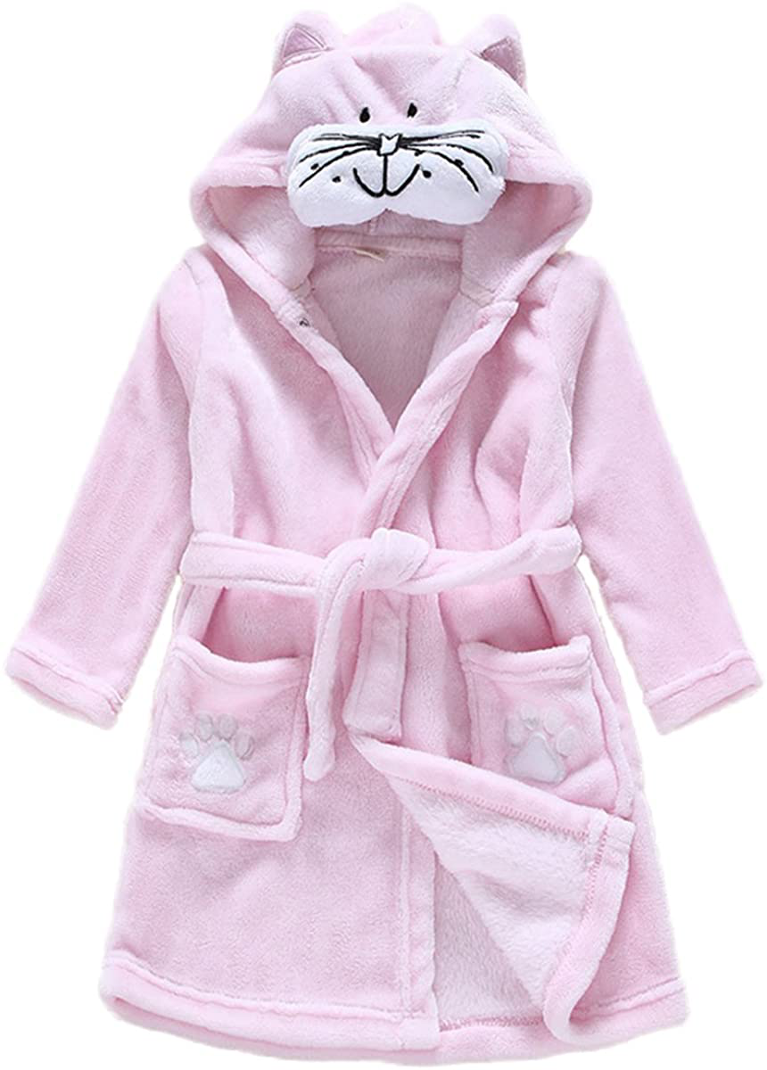 Toddler Baby Boys Girls Cartoon Bathrobe Flannel Robe Winter Night-Robe Apparel & Accessories > Clothing > Sleepwear & Loungewear > Robes Kylie Max   