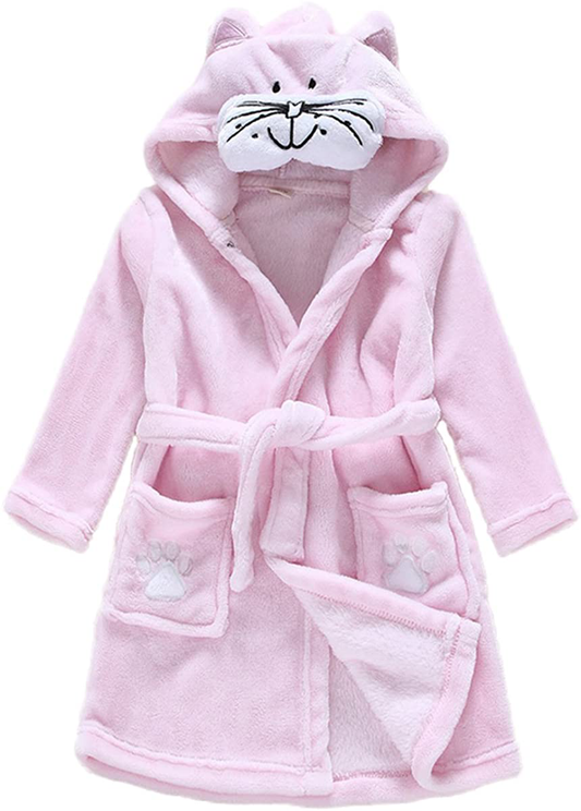 Toddler Baby Boys Girls Cartoon Bathrobe Flannel Robe Winter Night-Robe Apparel & Accessories > Clothing > Sleepwear & Loungewear > Robes Kylie Max   