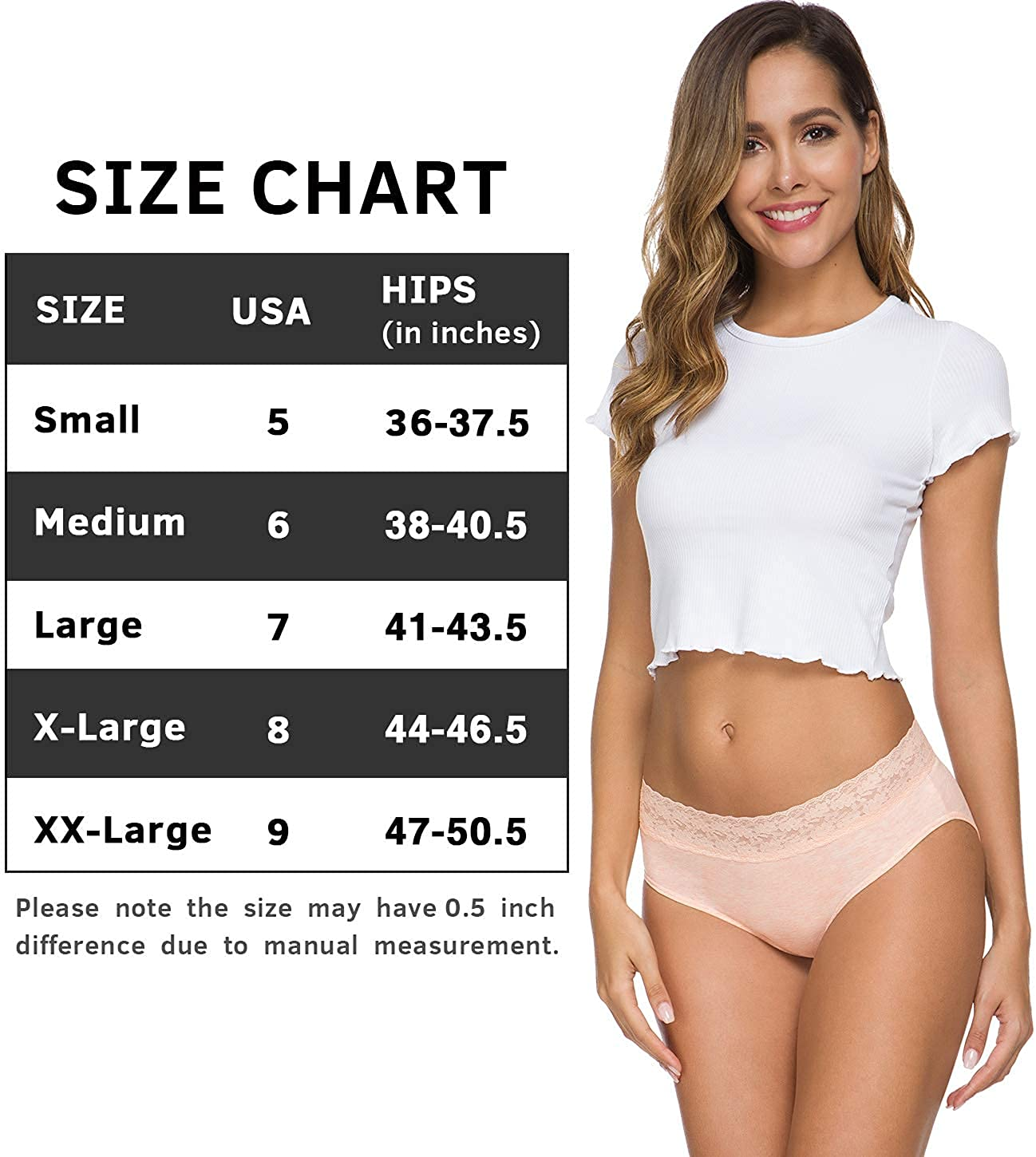 Cotton Panties for Women Bikini Underwear Hipster Underpants Lace Briefs Pack Apparel & Accessories > Clothing > Underwear & Socks > Underwear Wealurre   