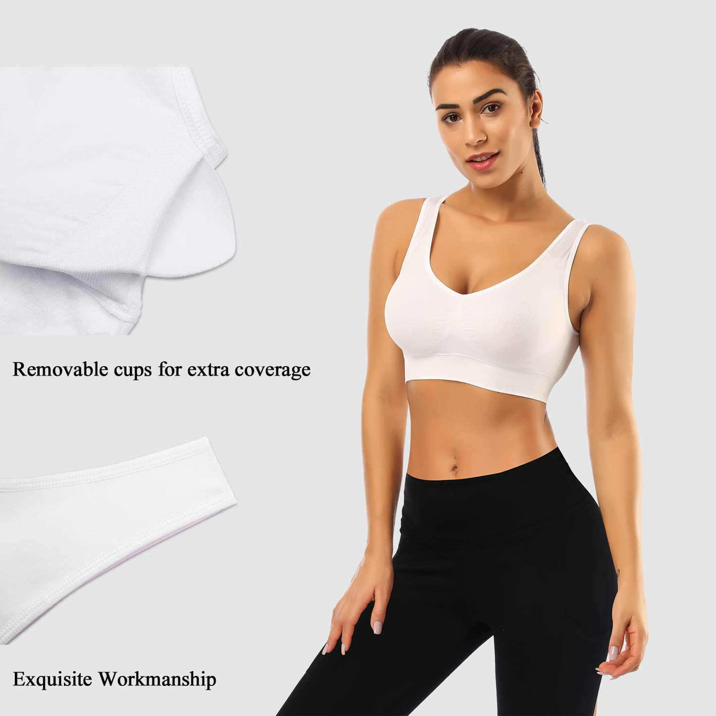 BESTENA Comfort Bra, 2 Pack Seamless Removable Pads Sleep Bras, Yoga Bra, Sports Bras for Women Apparel & Accessories > Clothing > Underwear & Socks > Bras Kylie Max   