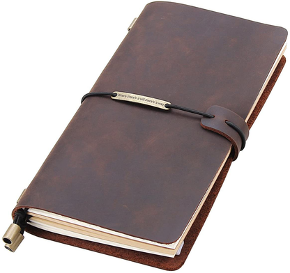Refillable Handmade Travelers Notebook, Leather Travel Journal Notebook for Men & Women, Perfect for Writing, Gifts, Travelers, 5.2" x 4" Inches - Wine Arts & Entertainment > Party & Celebration > Gift Giving Robrasim Coffee 8.5" x 4.5" 