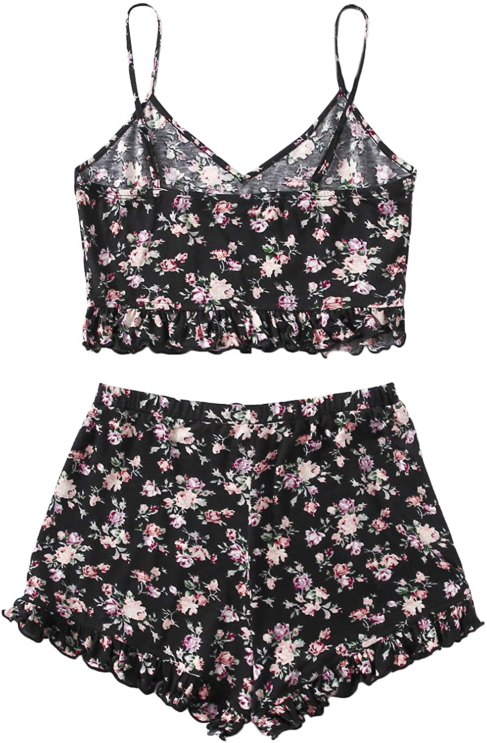 Shein Women'S Summer Floral Print Cami Top and Shorts Pajamas Set Apparel & Accessories > Clothing > Sleepwear & Loungewear Kylie Max   