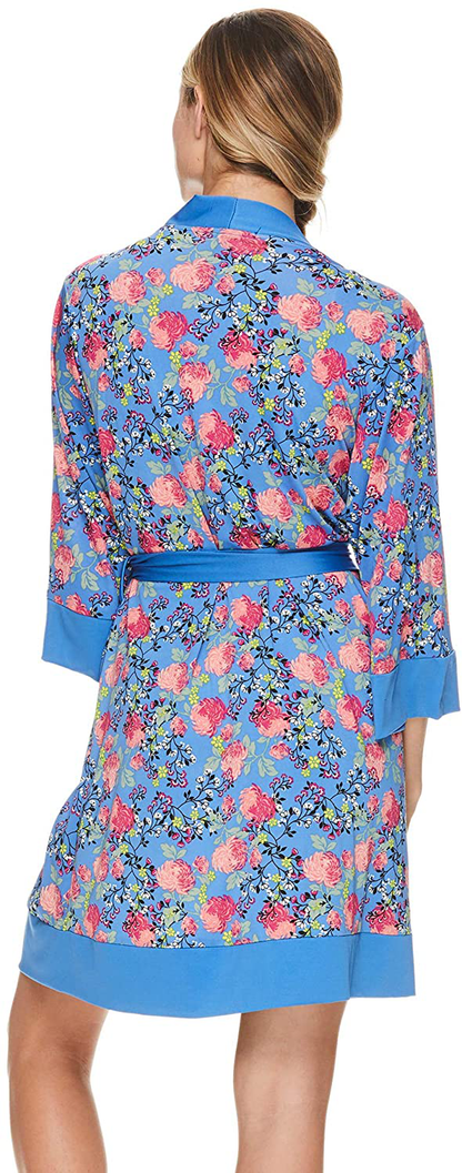 Tahari Womens Printed Kimono Belted Robe Bathrobe Apparel & Accessories > Clothing > Sleepwear & Loungewear > Robes Kylie Max   